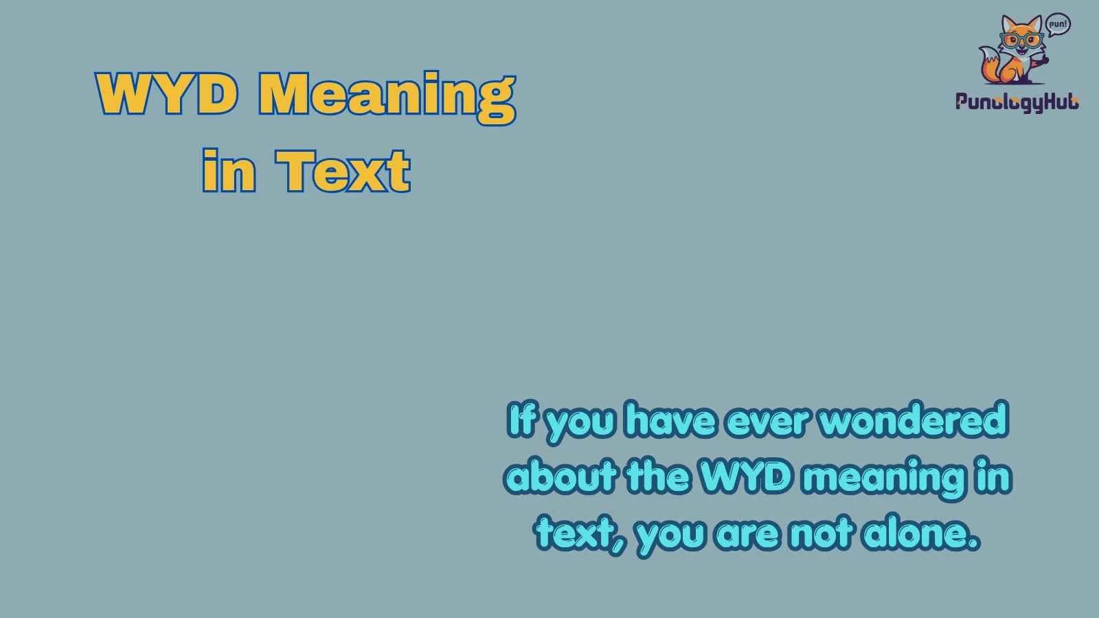 WYD Meaning in Text