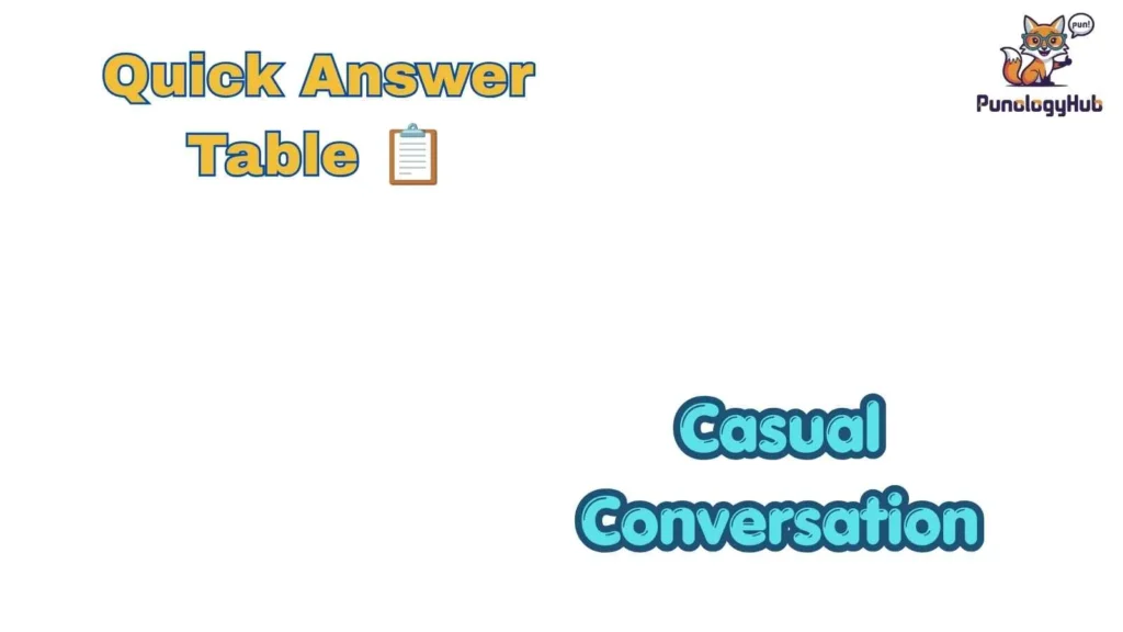 Quick Answer Table 📋