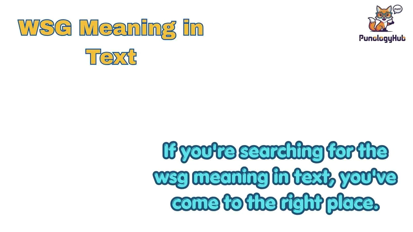 WSG Meaning in Text